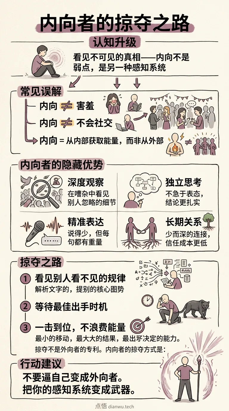 内向者的掠夺之路 · 手绘信息图